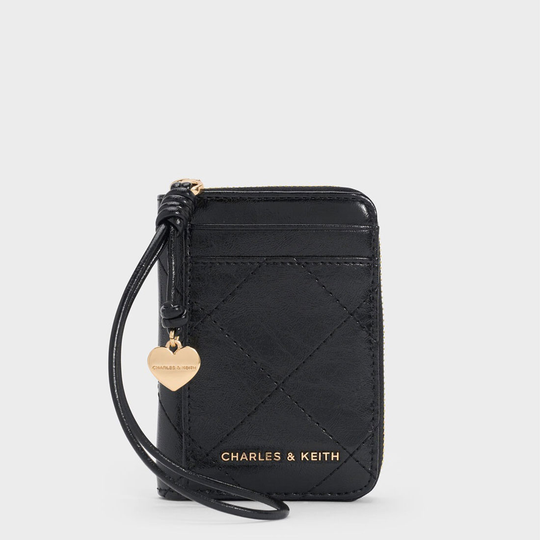dポイントマーケット|チャールズアンドキースCHARLES&KEITHApfraアップフラキルトリストレットカードホルダー（Black）