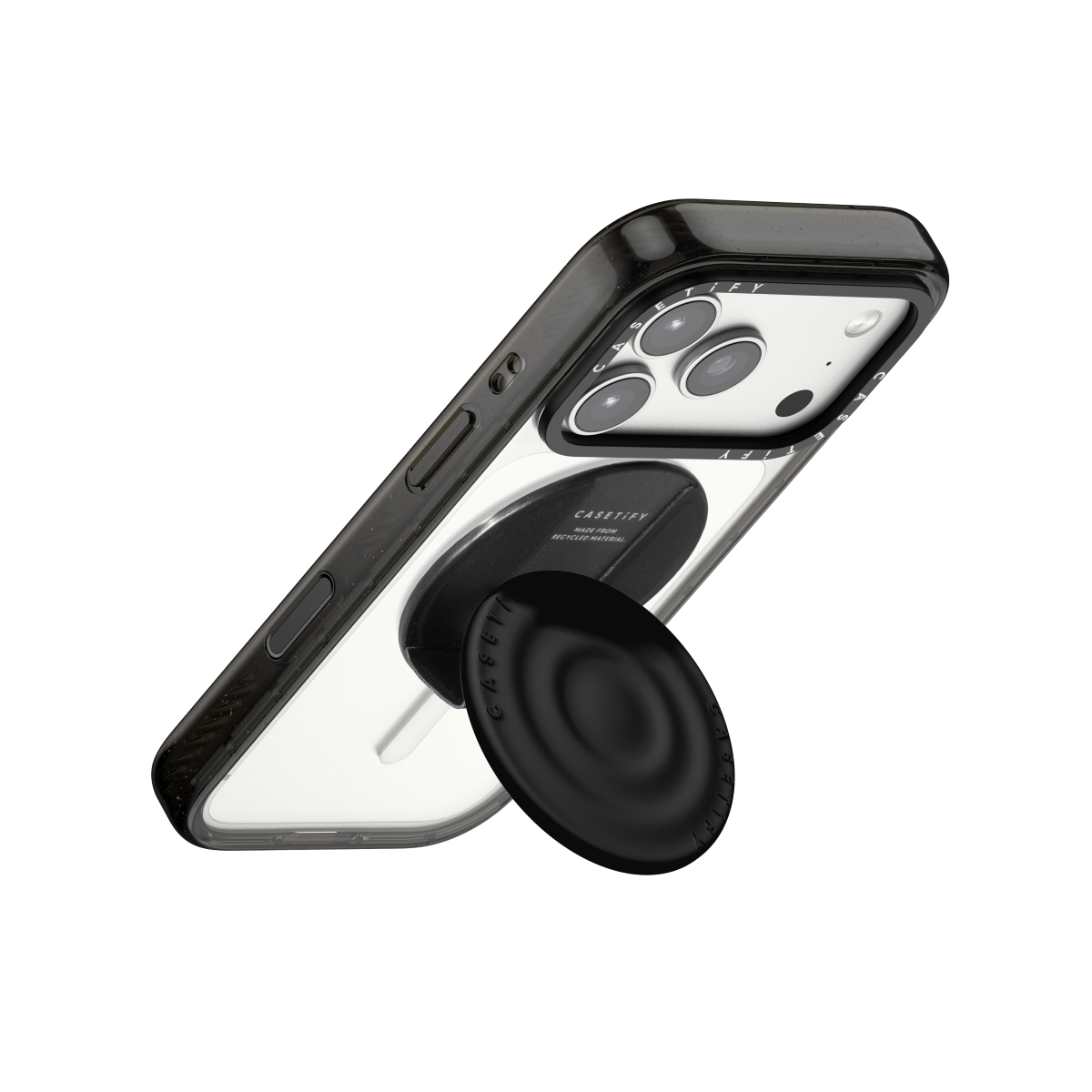 CASETiFY リップル ケース ブラック snappy grip stand CASETiFY Snappy Ripple Grip Stand,  Ring Holder MagSafe Compatible