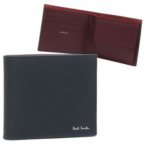 dポイントマーケット｜ポールスミス 二つ折り財布 ネイビー メンズ  